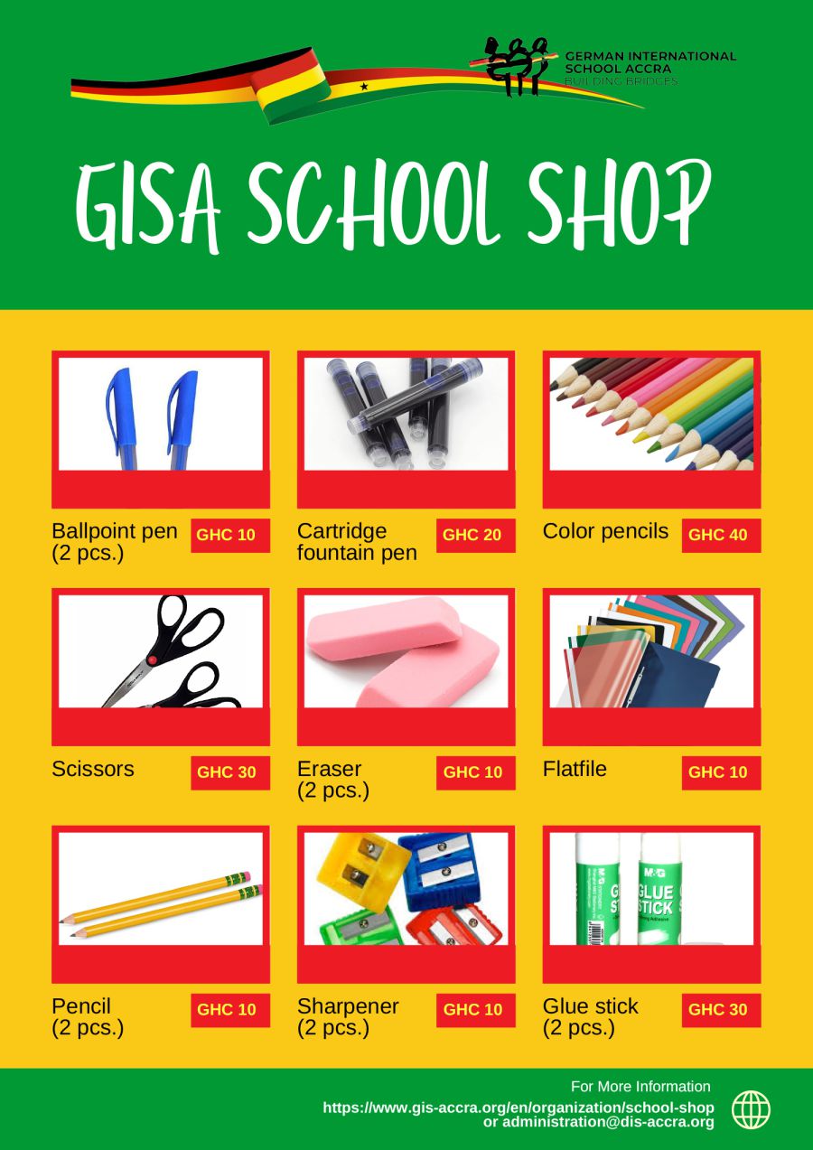 GISA School Shop Pricelist 2025/2026 Page 1
